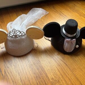 Bride and Groom Mickey/Minnie Ears Hats from Disney World